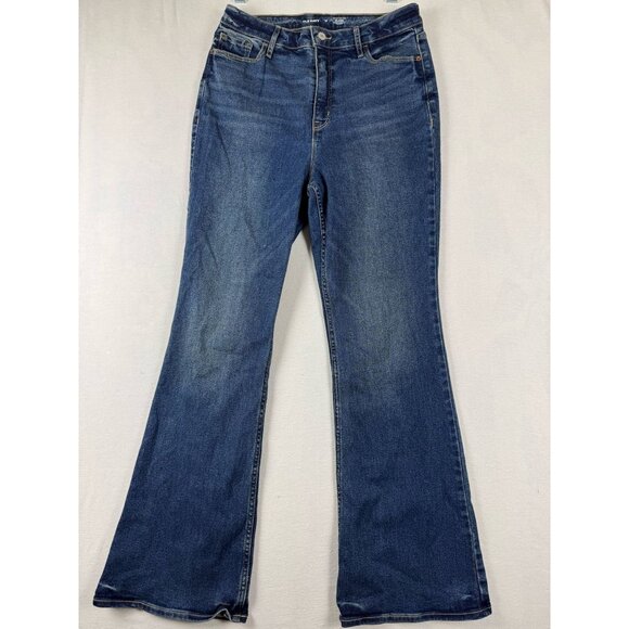 Old Navy Women's Flare Jeans High-Rise Secret-Smooth Pockets Blue Size 10 - Picture 1 of 11